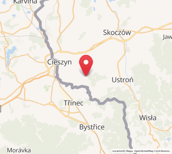 Map of Dzięgielów, Silesia