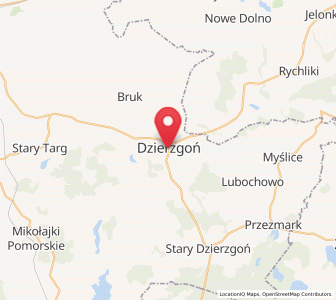 Map of Dzierzgoń, Pomerania