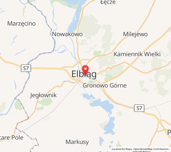 Map of Elbing, Warmia-Masuria