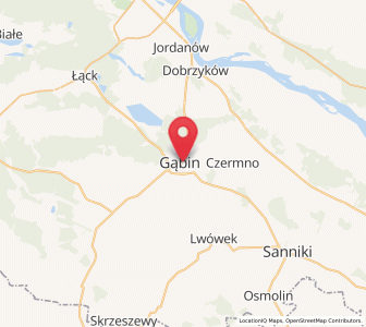 Map of Gąbin, Mazovia