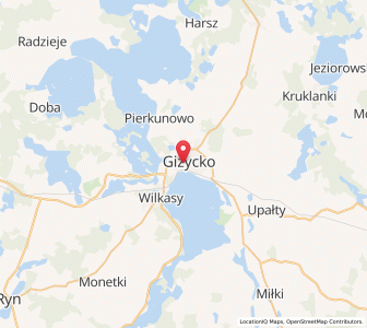 Map of Lötzen, Warmia-Masuria