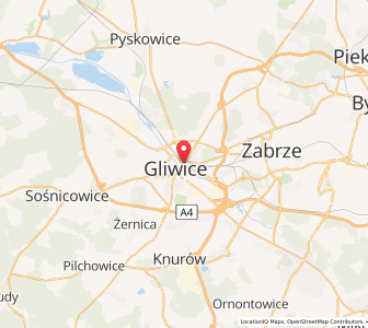 Map of Gleiwitz, Silesia