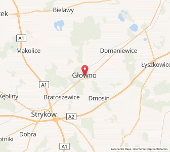 Map of Głowno, Łódź Voivodeship