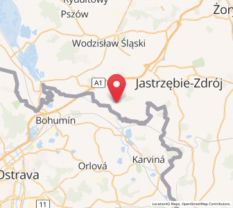 Map of Godów, Silesia