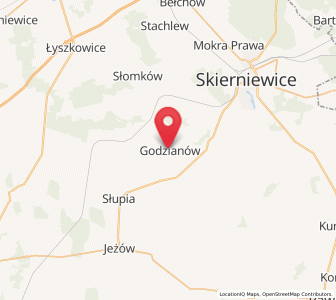 Map of Godzianów, Łódź Voivodeship