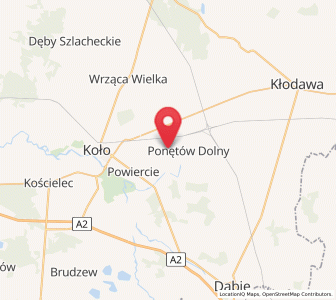 Map of Grzegorzew, Greater Poland