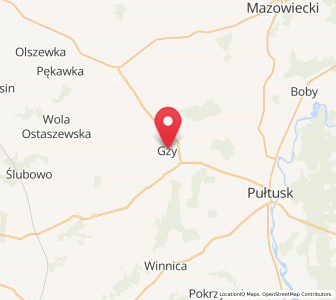 Map of Gzy, Mazovia