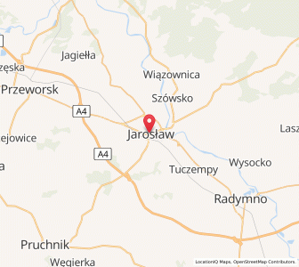 Map of Jaroslau, Subcarpathia
