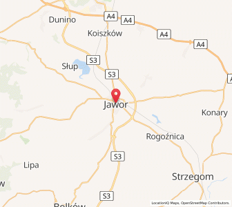 Map of Jauer, Lower Silesia