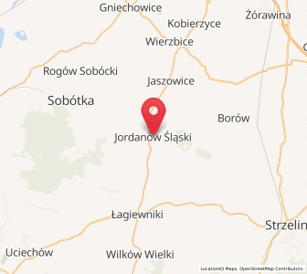 Map of Jordanów Śląski, Lower Silesia