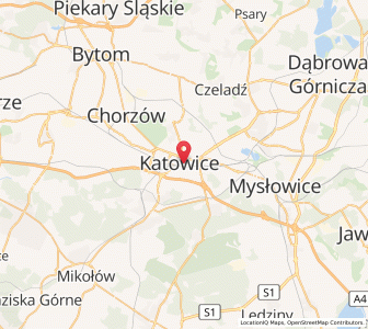Map of Kattowitz, Silesia