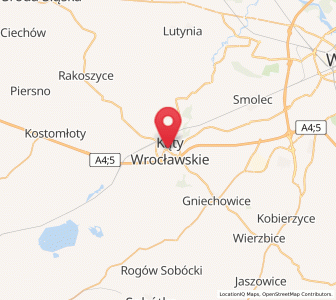 Map of Kąty Wrocławskie, Lower Silesia