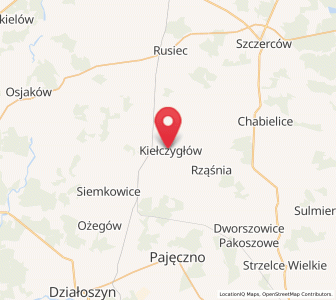 Map of Kiełczygłów, Łódź Voivodeship