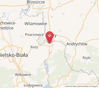 Map of Kobiernice, Silesia