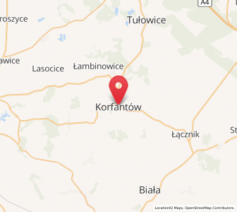 Map of Korfantów, Opole Voivodeship