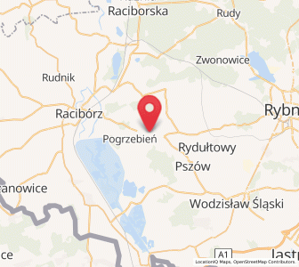 Map of Kornowac, Silesia