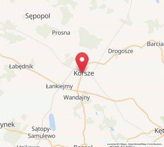 Map of Korschen, Warmia-Masuria