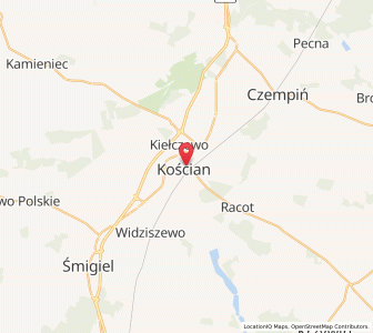 Map of Kosten, Greater Poland