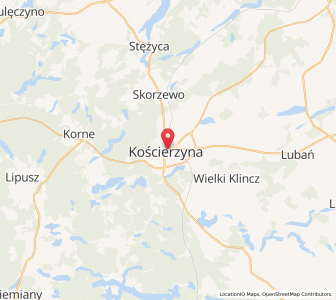 Map of Kościerzyna, Pomerania