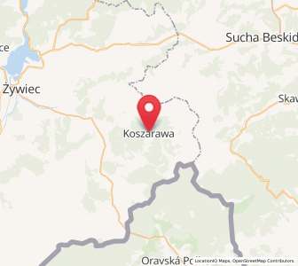 Map of Koszarawa, Silesia
