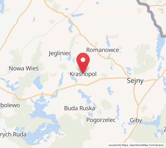 Map of Gmina Krasnopol, Podlasie