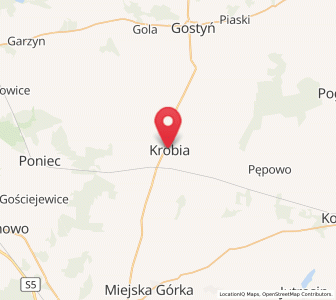 Map of Krobia, Greater Poland