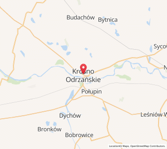 Map of Crossen an der Oder, Lubusz