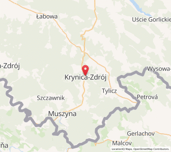 Map of Krynica Zdroj, Lesser Poland
