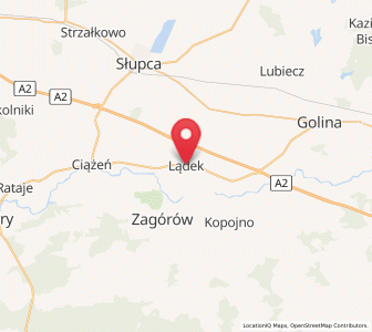 Map of Lądek, Greater Poland