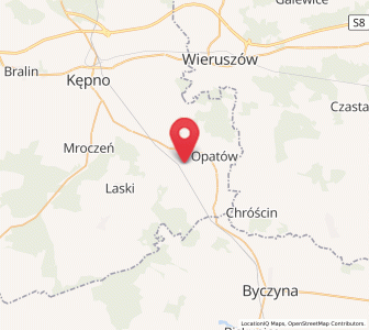 Map of Łęka Opatowska, Greater Poland