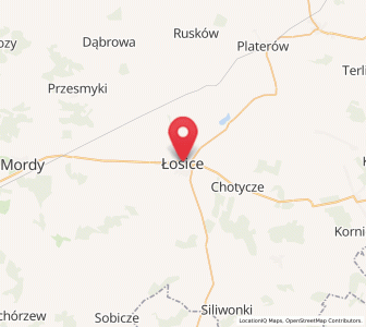 Map of Łosice, Mazovia