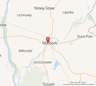 Map of Marienburg, Pomerania