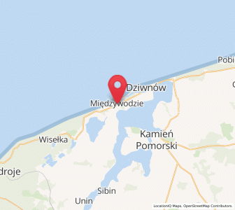 Map of Miedzywodzie, West Pomerania