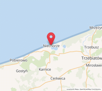 Map of Niechorze, West Pomerania