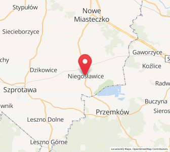 Map of Niegosławice, Lubusz