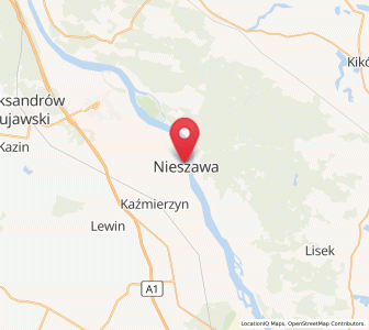 Map of Nieszawa, Kujawsko-Pomorskie