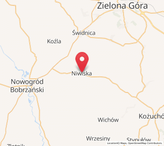 Map of Niebusch, Lubusz