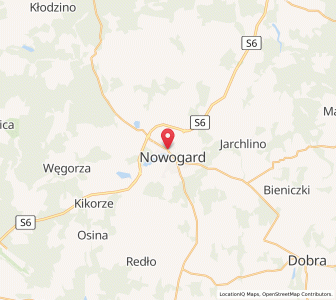 Map of Nowogard, West Pomerania