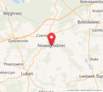 Map of Nowogrodziec, Lower Silesia