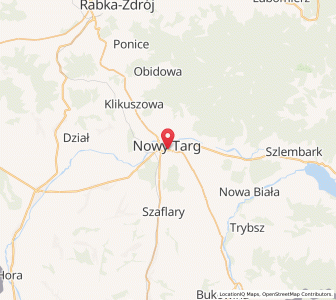 Map of Nowy Targ, Lesser Poland
