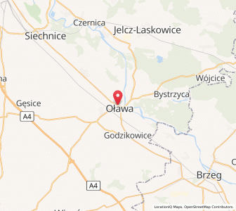 Map of Ohlau, Lower Silesia