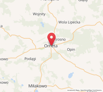 Map of Orneta, Warmia-Masuria