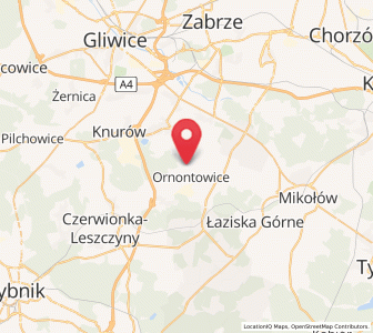 Map of Ornontowice, Silesia