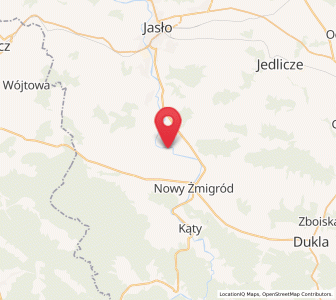 Map of Osiek Jasielski, Subcarpathia