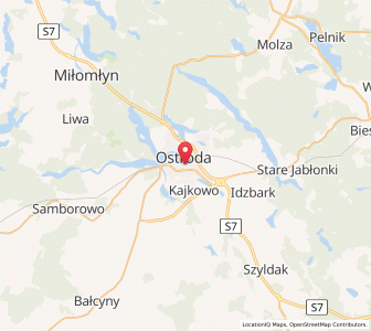 Map of Osterode, Warmia-Masuria