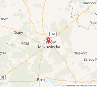 Map of Ostrów Mazowiecka, Mazovia