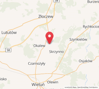 Map of Ostrówek, Łódź Voivodeship