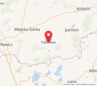 Map of Pakosław, Greater Poland