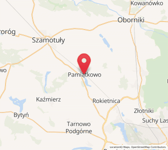 Map of Pamiątkowo, Greater Poland