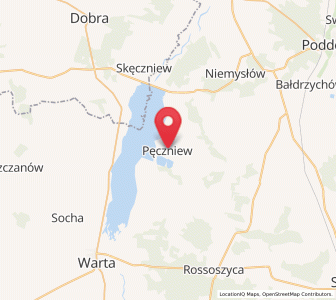 Map of Pęczniew, Łódź Voivodeship